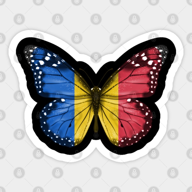 Chadian Flag  Butterfly - Gift for Chadian From Chad Sticker by Country Flags